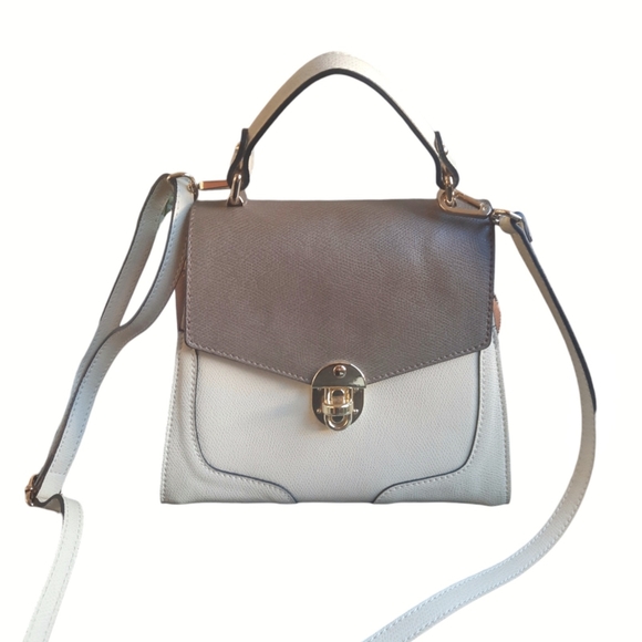 Vera Pelle Genuine Leather Color Block Shoulder Bag/Handbag - Picture 1 of 15